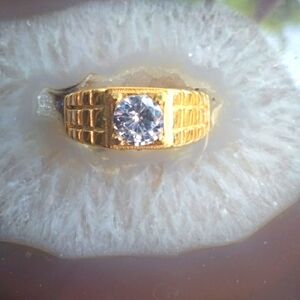 Stainless Steel with Cubic Zirconia Man Ring.